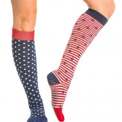 Toesox Knee High Scrunch Full-Toe Yoga Grip Socks Sail Away CLOTHING