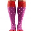 Toesox Knee High Scrunch Full-Toe Yoga Grip Socks Poppy Polka CLOTHING