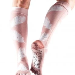 Toesox Knee High Scrunch Full-Toe Yoga Grip Socks Trance CLOTHING