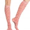 CLOTHING Toesox Knee High Scrunch Full-Toe Yoga Grip Socks Cherry Blossom