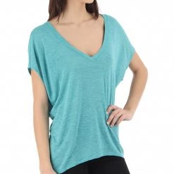 CLOTHING Beyond Yoga Women's Raglan Trapeze Top Electric Teal