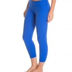 Beyond Yoga Back Gathered Yoga Capris Bright Lapis