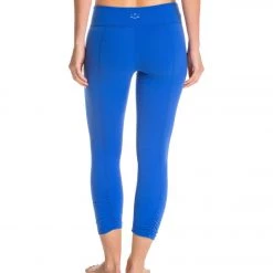 Beyond Yoga Back Gathered Yoga Capris Bright Lapis