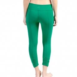 CLOTHING Beyond Yoga Back Gathered Yoga Capris Vivid Green