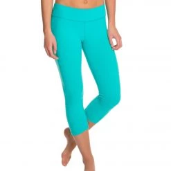 Beyond Yoga Back Gathered Yoga Capris Seaglass CLOTHING
