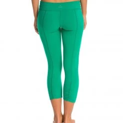 Beyond Yoga Back Gathered Yoga Capris Bright Emerald CLOTHING