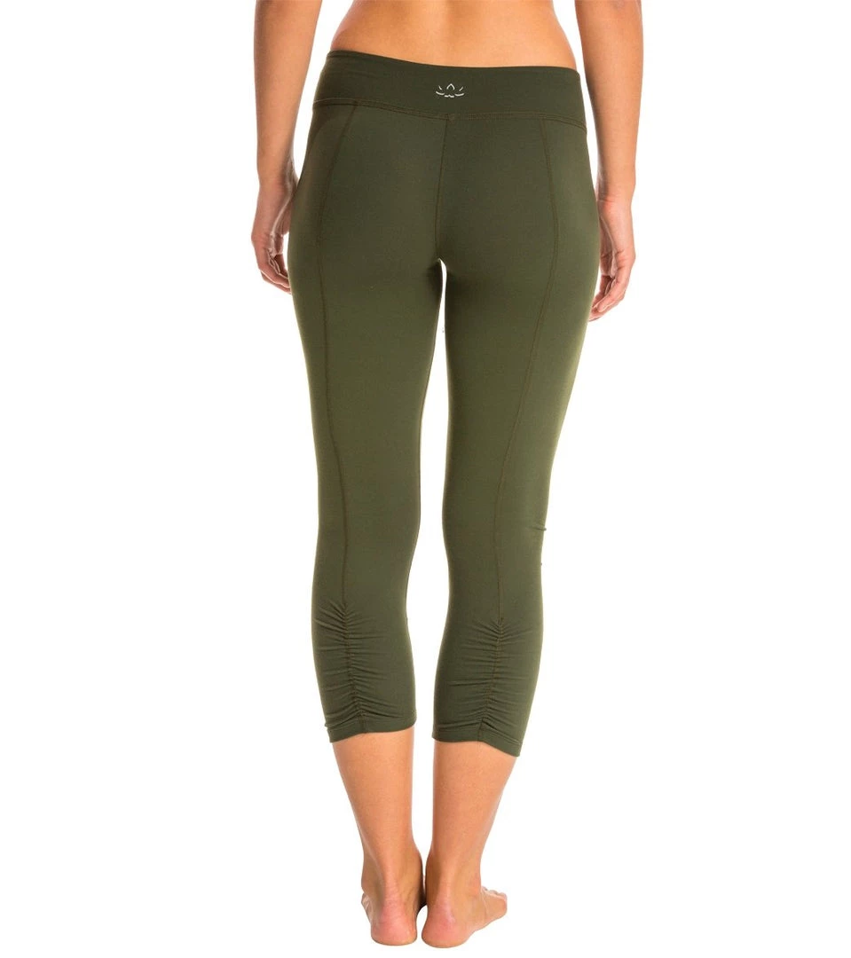 CLOTHING Beyond Yoga Back Gathered Yoga Capris Wintergreen 3 CLOTHING Beyond Yoga Back Gathered Yoga Capris Wintergreen