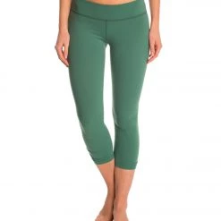 Beyond Yoga Back Gathered Yoga Capris Vine Green