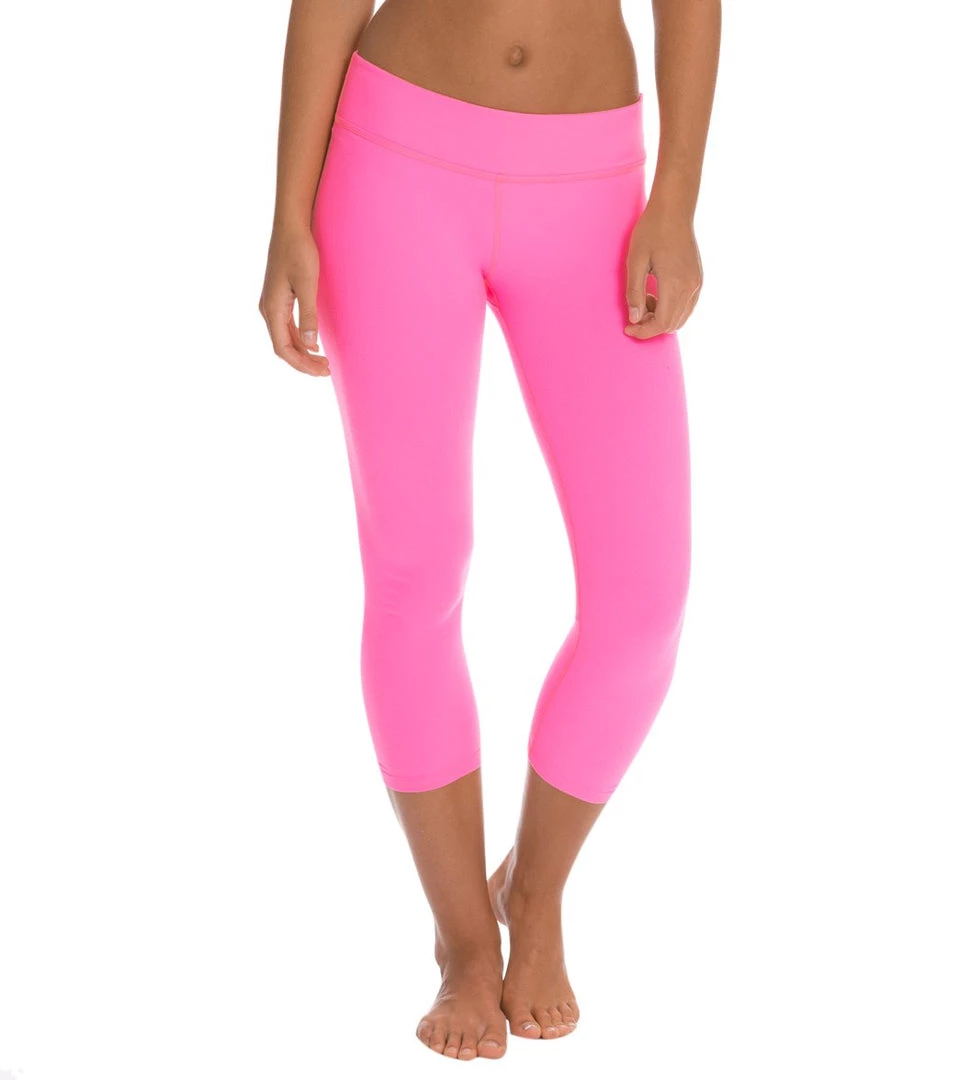 CLOTHING Beyond Yoga Back Gathered Yoga Capris Shocking Pink 8 CLOTHING Beyond Yoga Back Gathered Yoga Capris Shocking Pink