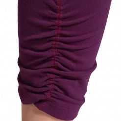 Beyond Yoga Back Gathered Yoga Capris Plum Wine CLOTHING