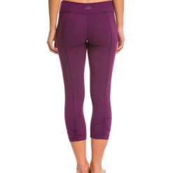 Beyond Yoga Back Gathered Yoga Capris Imperial Violet CLOTHING