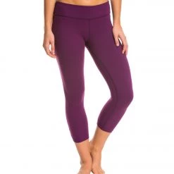 Beyond Yoga Back Gathered Yoga Capris Imperial Violet CLOTHING