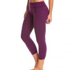 Beyond Yoga Back Gathered Yoga Capris Imperial Violet CLOTHING 10 Beyond Yoga Back Gathered Yoga Capris Imperial Violet CLOTHING