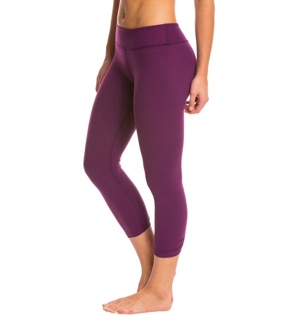 Beyond Yoga Back Gathered Yoga Capris Imperial Violet CLOTHING 5 Beyond Yoga Back Gathered Yoga Capris Imperial Violet CLOTHING