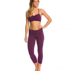 Beyond Yoga Back Gathered Yoga Capris Imperial Violet CLOTHING 11 Beyond Yoga Back Gathered Yoga Capris Imperial Violet CLOTHING