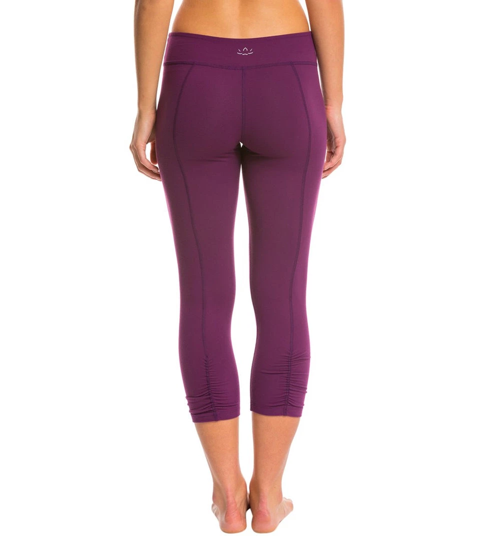 Beyond Yoga Back Gathered Yoga Capris Imperial Violet CLOTHING 8 Beyond Yoga Back Gathered Yoga Capris Imperial Violet CLOTHING