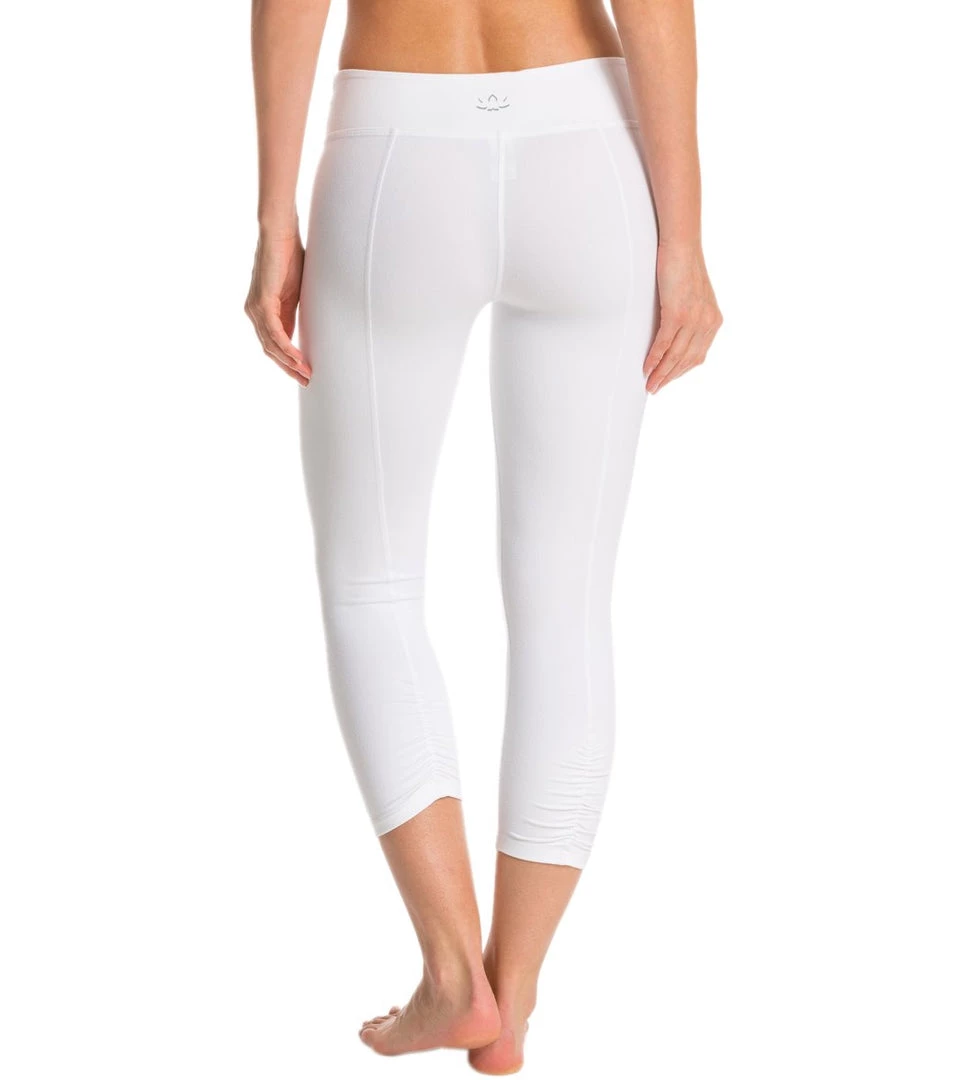 CLOTHING Beyond Yoga Back Gathered Yoga Capris White 3 CLOTHING Beyond Yoga Back Gathered Yoga Capris White