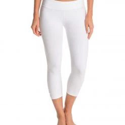 CLOTHING Beyond Yoga Back Gathered Yoga Capris White 9 CLOTHING Beyond Yoga Back Gathered Yoga Capris White