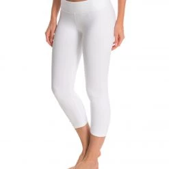 CLOTHING Beyond Yoga Back Gathered Yoga Capris White 10 CLOTHING Beyond Yoga Back Gathered Yoga Capris White