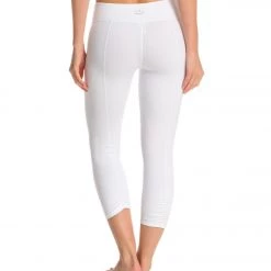 CLOTHING Beyond Yoga Back Gathered Yoga Capris White 13 CLOTHING Beyond Yoga Back Gathered Yoga Capris White