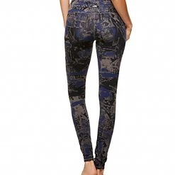 Alo Yoga Airbrush Yoga Leggings Denim Painted Tiles CLOTHING