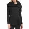CLOTHING Beyond Yoga Shawl Collar Drape Front Jacket Black