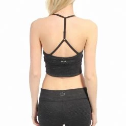 Beyond Yoga Pique T-Back Bralet Dark Heather Gray