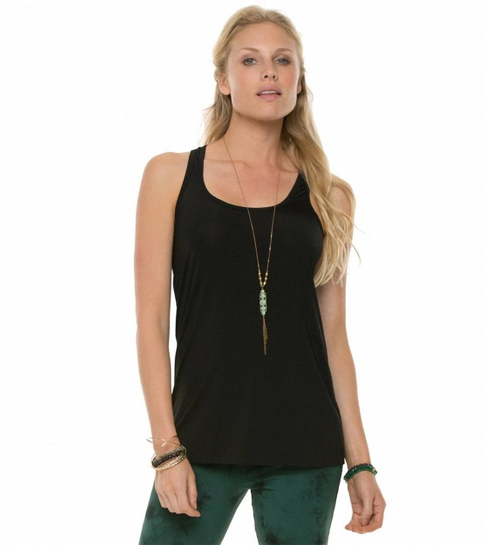 Beyond Yoga Sleek Stripe Twist Racerback Tank Black Stripe CLOTHING 3 Beyond Yoga Sleek Stripe Twist Racerback Tank Black Stripe CLOTHING