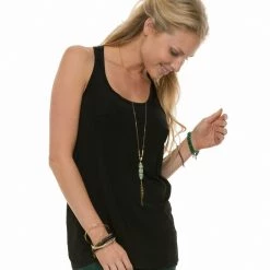 Beyond Yoga Sleek Stripe Twist Racerback Tank Black Stripe CLOTHING