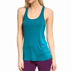 CLOTHING Beyond Yoga Sleek Stripe Twist Racerback Tank Teal Blue Stripe