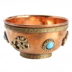Shamans Market Copper Om Offering Bowl