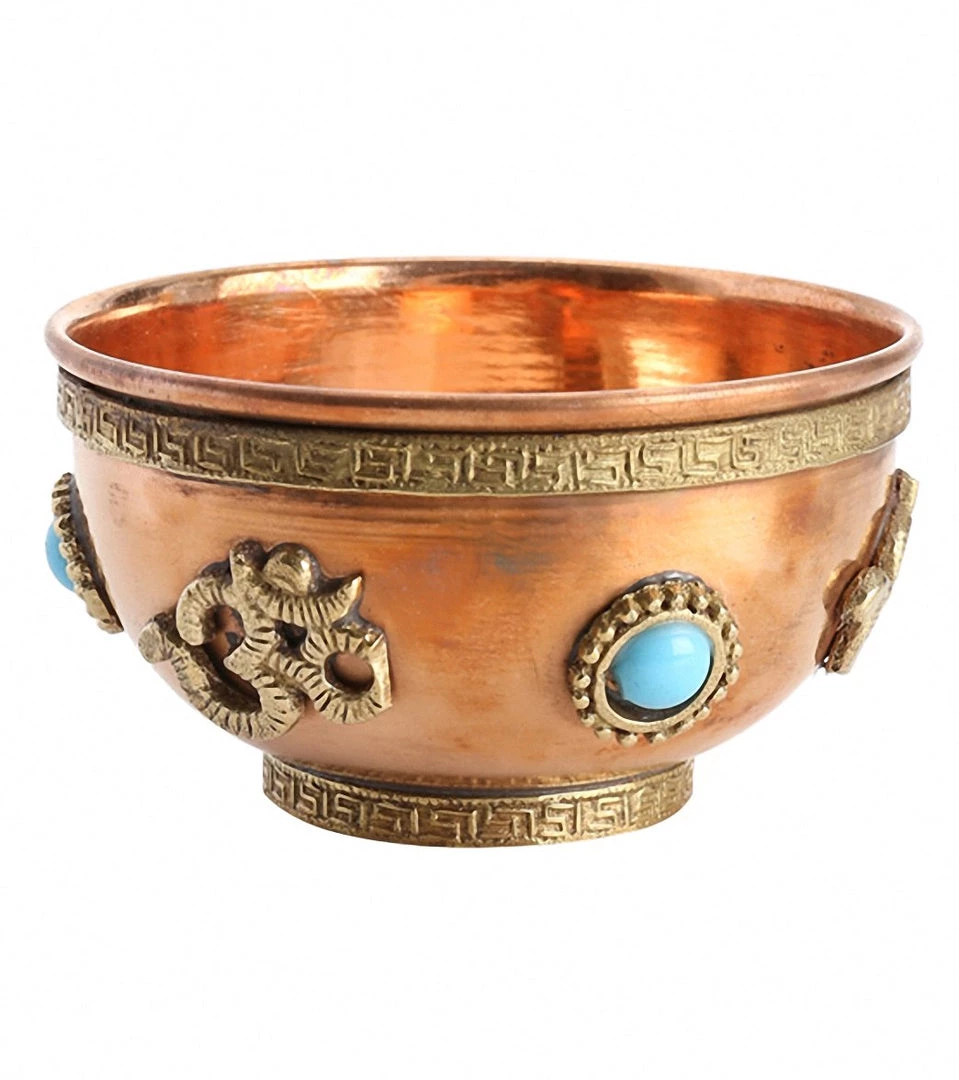 Shamans Market Copper Om Offering Bowl 3 Shamans Market Copper Om Offering Bowl