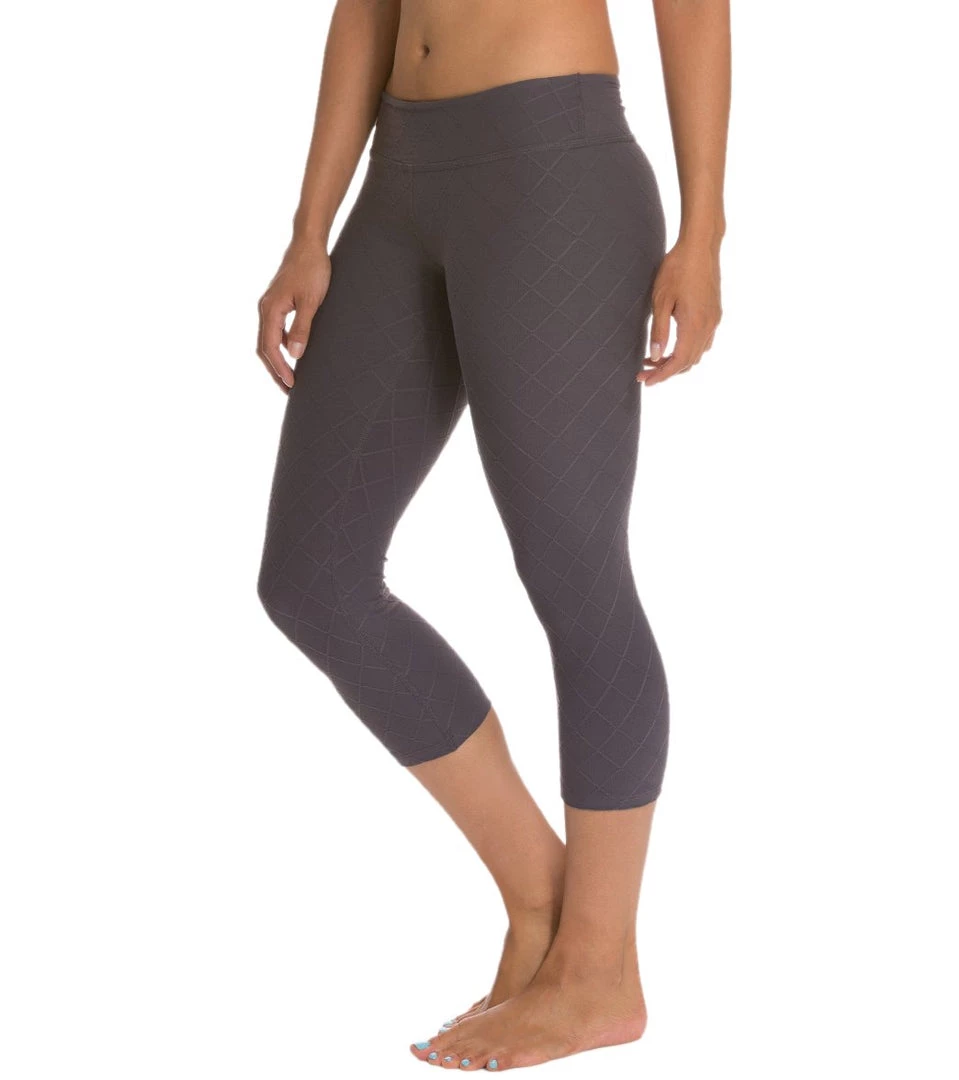 CLOTHING Beyond Yoga Quilted Essential Yoga Capris Steel 8 CLOTHING Beyond Yoga Quilted Essential Yoga Capris Steel