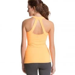 Beyond Yoga Open Back Curved Supplex Tank Bright Papaya