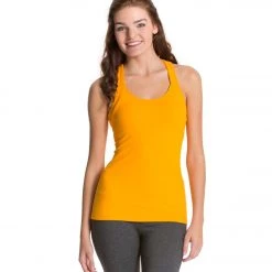 Beyond Yoga Open Back Curved Supplex Tank Harvest Gold CLOTHING