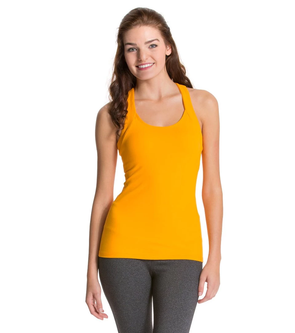 Beyond Yoga Open Back Curved Supplex Tank Harvest Gold CLOTHING 4 Beyond Yoga Open Back Curved Supplex Tank Harvest Gold CLOTHING