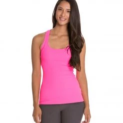 Beyond Yoga Open Back Curved Supplex Tank Shocking Pink CLOTHING