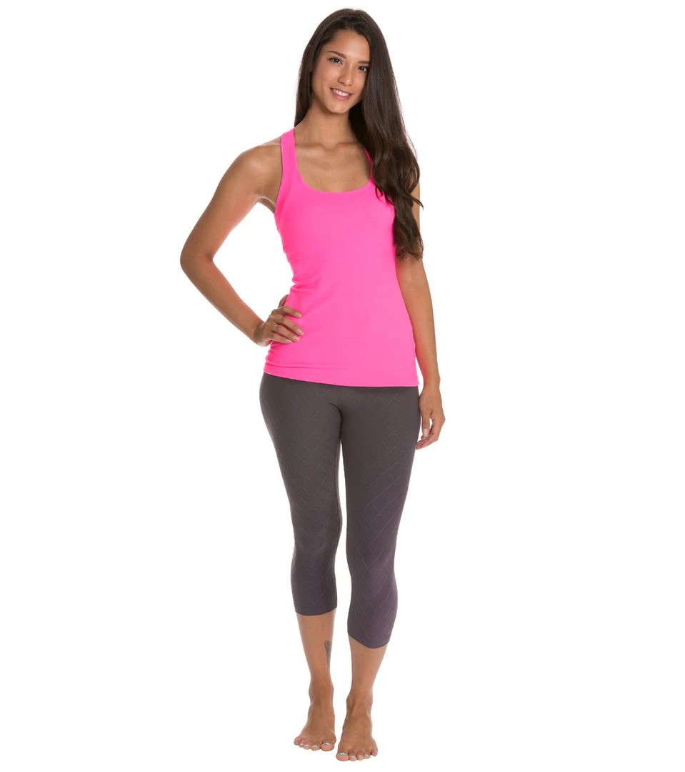 Beyond Yoga Open Back Curved Supplex Tank Shocking Pink CLOTHING 6 Beyond Yoga Open Back Curved Supplex Tank Shocking Pink CLOTHING