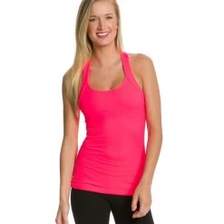 CLOTHING Beyond Yoga Open Back Curved Supplex Tank Neon Berry