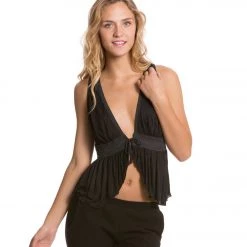 CLOTHING Yak & Yeti Gypsy Ruffle Waistcoat Black