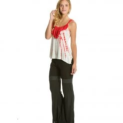 CLOTHING Yak & Yeti Bohemian Ruffle Tank Coral