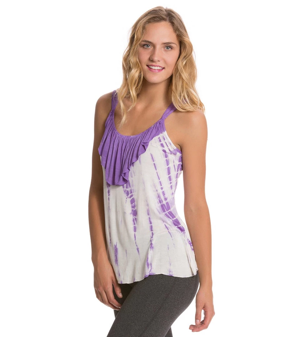 CLOTHING Yak & Yeti Bohemian Ruffle Tank Purple 4 CLOTHING Yak & Yeti Bohemian Ruffle Tank Purple