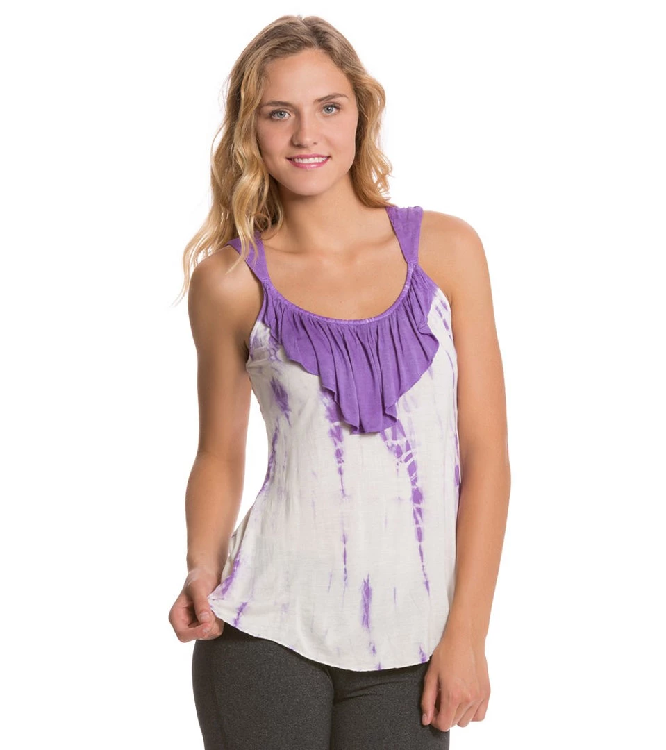 CLOTHING Yak & Yeti Bohemian Ruffle Tank Purple 7 CLOTHING Yak & Yeti Bohemian Ruffle Tank Purple