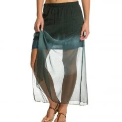CLOTHING Yak & Yeti Dip Dye Shiffan Maxi Skirt Grey/Black