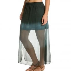 CLOTHING Yak & Yeti Dip Dye Shiffan Maxi Skirt Grey/Black