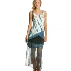 CLOTHING Yak & Yeti Dip Dye Shiffan Maxi Skirt Grey/Black
