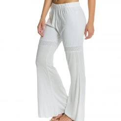 Yak & Yeti Flowy Cotton Cut Out Yoga Pants White CLOTHING