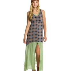 Yak & Yeti Journey Print Front Slit Maxi Gray/Olive 13 Yak & Yeti Journey Print Front Slit Maxi Gray/Olive