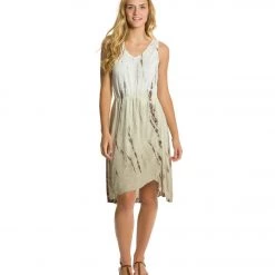 CLOTHING Yak & Yeti Tie Dye Midi Dress Brown