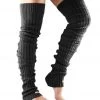 Toesox Thigh High Leg Warmers Black CLOTHING